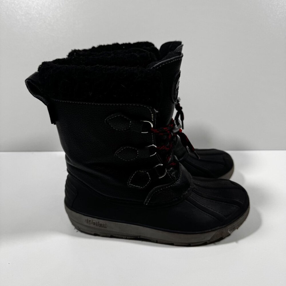 Pajar Waterproof Winter Snow Boots Black Faux Fur Lace-Up Boys Girls 3Y Outdoor